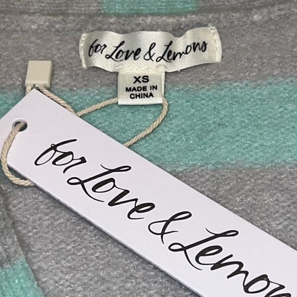 NWT For Love and Lemons Green Grey Stripe Maud Crop Knit Sweater Vest XS - Picture 8 of 11